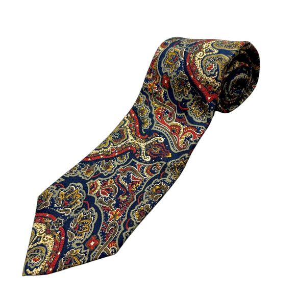 Royal Knight Vintage Mens Dress Tie Made in USA Classic Paisley Pattern 58" 3.5" - Picture 1 of 9